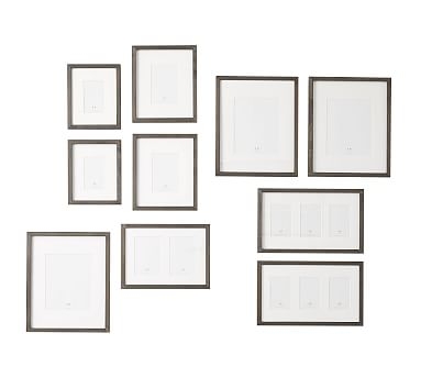 Wood Gallery in a Box Frames, Graywash - Set of 10 - Image 0