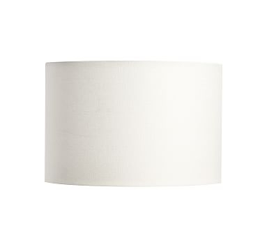 Gallery Straight-Sided Linen Drum Lamp Shade, Medium, White - Image 0