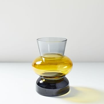 Totem Colored Glass Vase, Golden Yellow - Image 0
