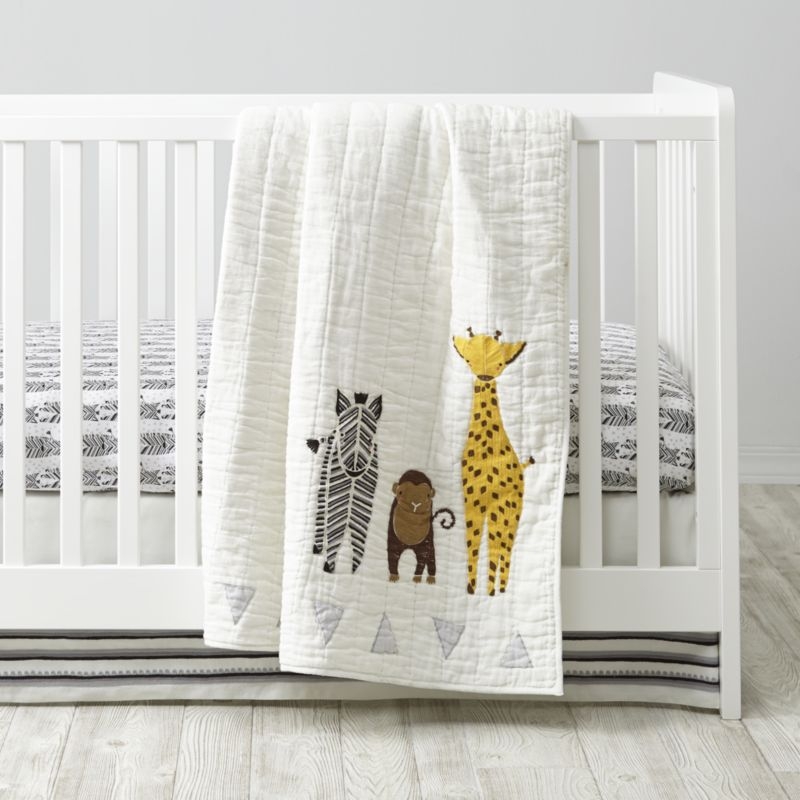 Organic Safari Zebra Fitted Crib Sheet - Image 1
