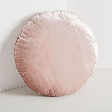 Round Lush Velvet Pillows, Dusty Blush - Image 0
