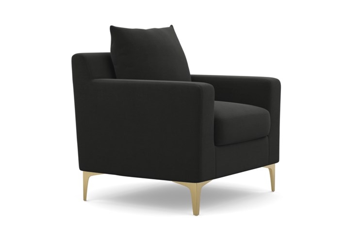 Sloan Petite Chair with Shadow Fabric and Brass Plated legs - Image 1