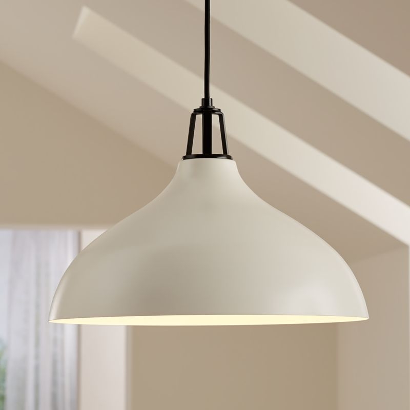 Maddox White Bell Small Pendant Light with Black Socket - Image 4