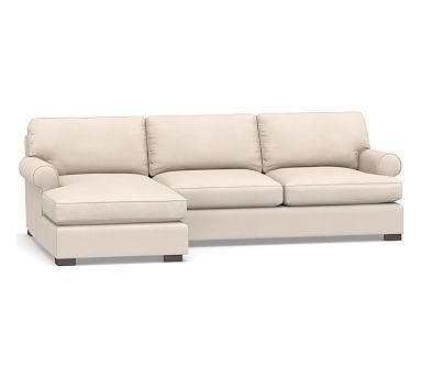 Townsend Roll Arm Upholstered Right Arm Sofa with Chaise Sectional, Polyester Wrapped Cushions, Belgian Linen Natural - Image 0