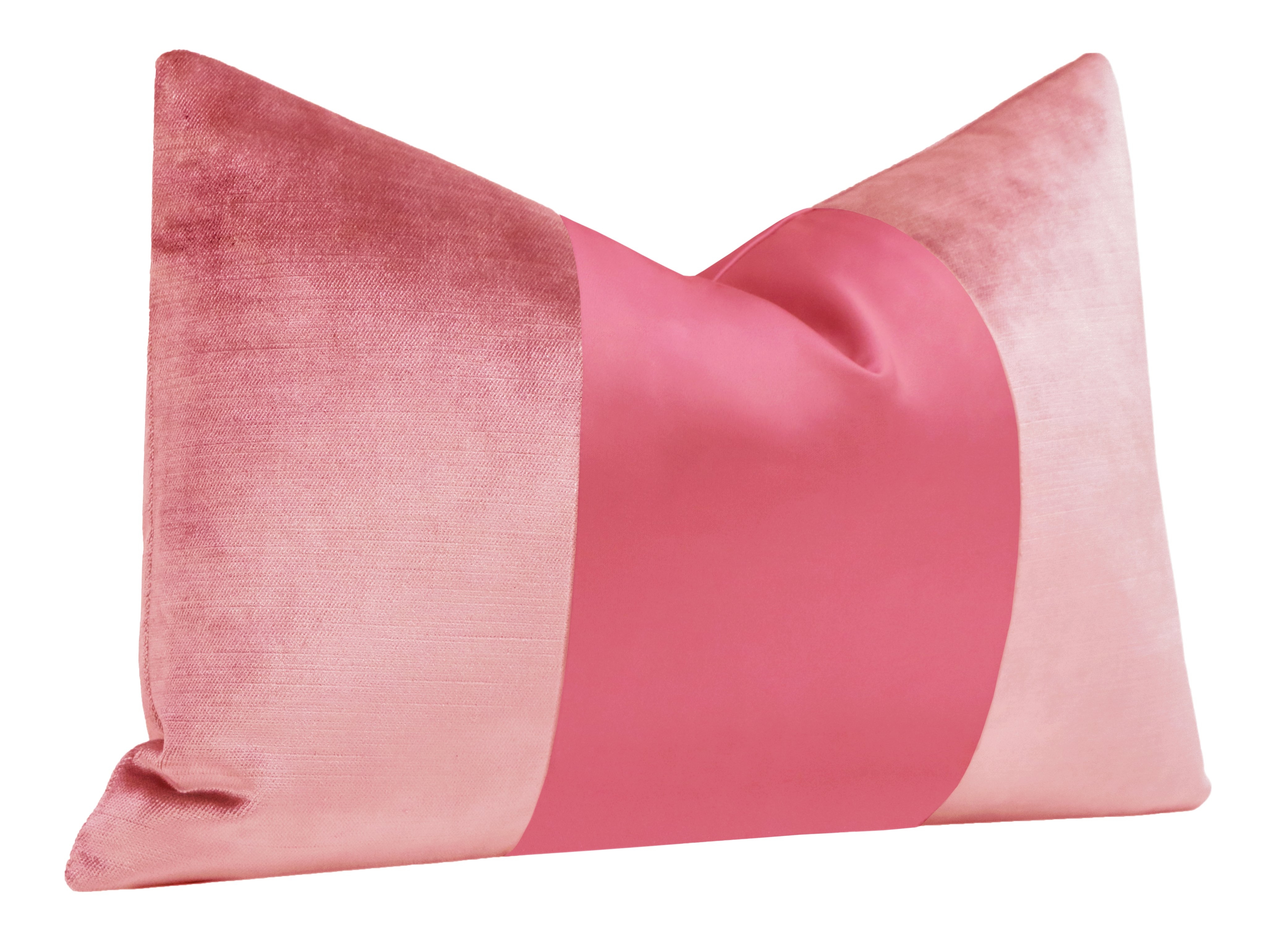 The Little Lumbar :: MONOCHROMATIC Faux Silk Velvet // Rosé Pink - 12" X 18" - Image 0