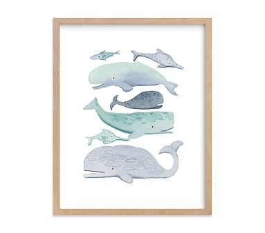 Minted(R) Blue Whales Wall Art by Kelsey Carlson; 11x14, Natural - Image 0