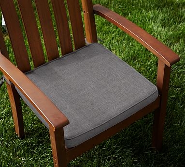 Piped Dining Chair Cushion, Sunbrella(R) Slate - Image 2