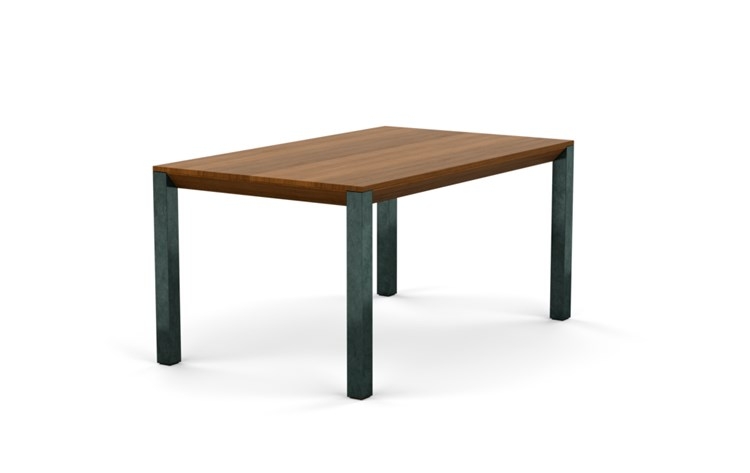 Hayes Dining with Walnut Table Top and Natural Steel legs - Image 1