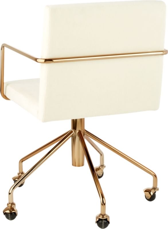 Rouka White Velvet Office Chair - Image 7