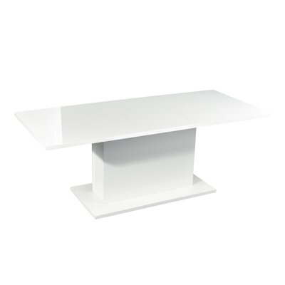 Modern Extendable Flexible Kitchen Dining Table Rectangular White - Image 0
