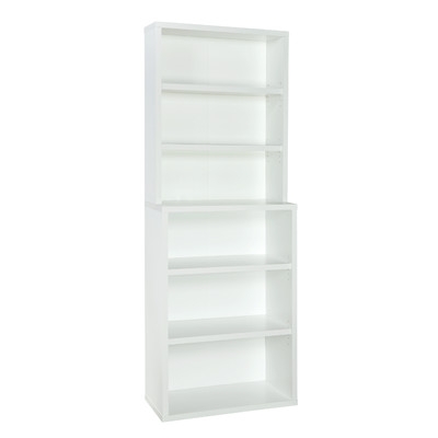 Decorative 6 Shelf Standard Bookcase (white) - Image 0