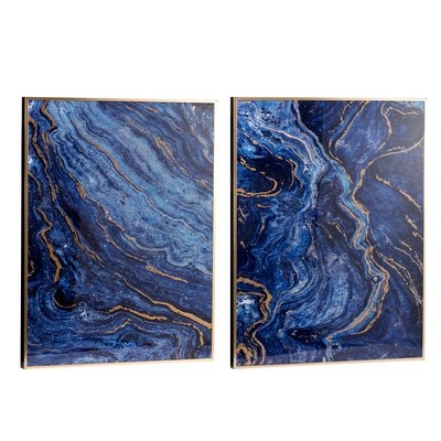 'Marbled' 2 Piece Framed Graphic Art Print Set on Canvas - Image 0