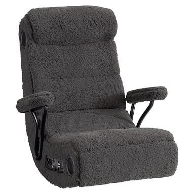 Charcoal Sherpa Faux-Fur Got Game Chair - Image 0