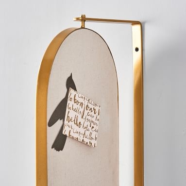Swivel Pinboard Mirror, Gold - Image 3