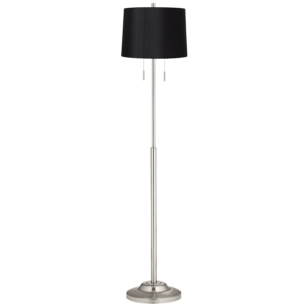 360 Lighting Abba 66" High Black Drum Twin Pull Chain Floor Lamp - Image 0