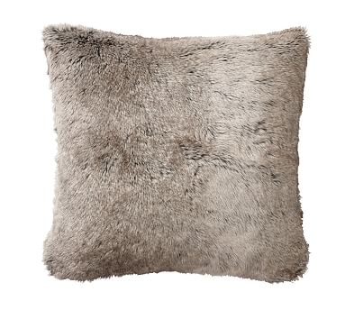 Faux Fur Pillow Cover, 18", Gray Ombre - Image 0