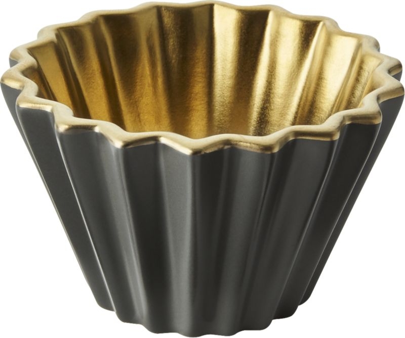 Crinkle Grey and Gold Bowl - Image 3