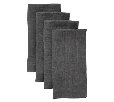 Mason Oversized Linen Napkins, Set of 4 - Charcoal - Image 0