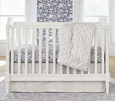 Blythe Crib, French White & Ivory Washed Linen Cotton, UPS - Image 1