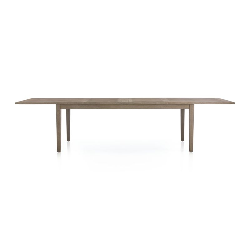 Regatta 84"-108" Weathered Grey Solid Teak Wood Extension Outdoor Dining Table - Image 5
