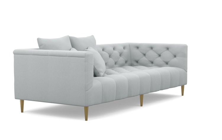 Ms. Chesterfield Sofa with Grey Ore Fabric and Brass Plated legs - Image 1