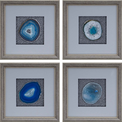 'Teal Agate' 4 Piece Picture Frame Graphic Art Set - Image 0
