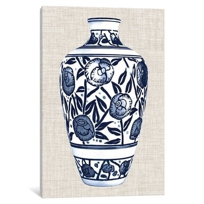 'Blue & White Vase IV' Graphic Art Print on Canvas - Image 0