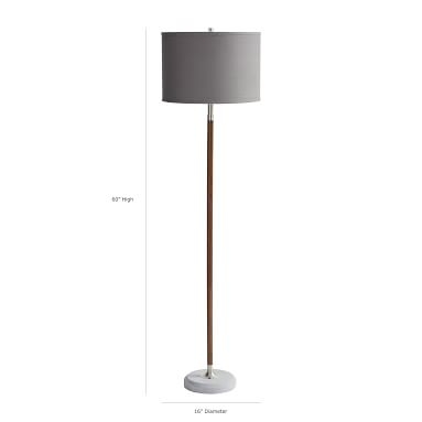 Cooper Floor Lamp, Wood/Nickel/Concrete - Image 4
