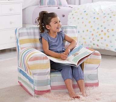 Kids Anywhere Chair(R), Kayla Rainbow Stripe Twill - Image 2