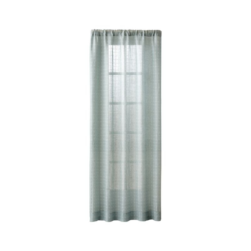 Isabela Aqua Grid Curtain Panel 50"x96" - Image 6