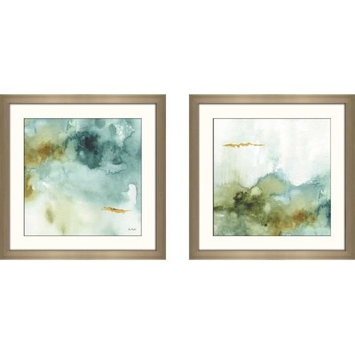 'My Greenhouse Abstract IV' 2 Piece Framed Watercolor Painting Print Set - Image 0