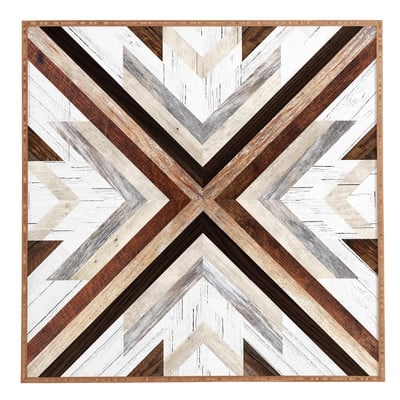 'Geo Wood 1' Framed Graphic Art in Brown - Image 0