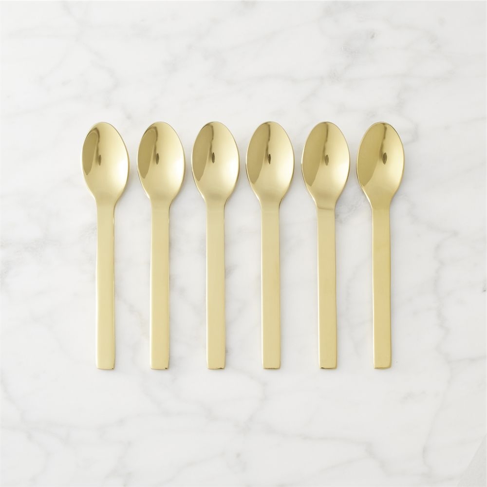 Mini Gold Cocktail Spoons Set of 6 - Image 0