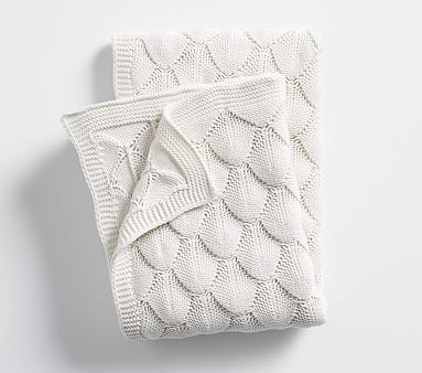 Bubble Knit Baby Blanket , Ivory - Image 0