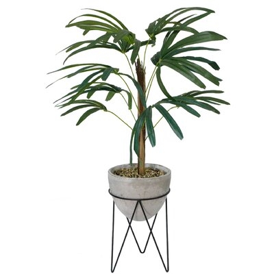 Faux Palm Tree in Planter, 46" - Image 0