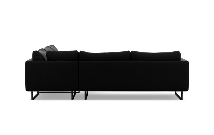 Owens Leather Corner Sectional with Black Night Leather and Matte Black legs - Image 2