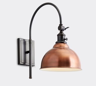 Metal Bell Bronze Hood with Bronze Classic Arc Sconce - Image 2