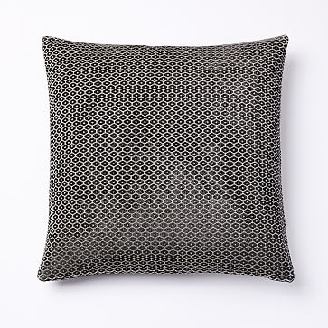 Honeycomb Velvet Velvet Pillow Cover, 18"x18", Charcoal - Image 0