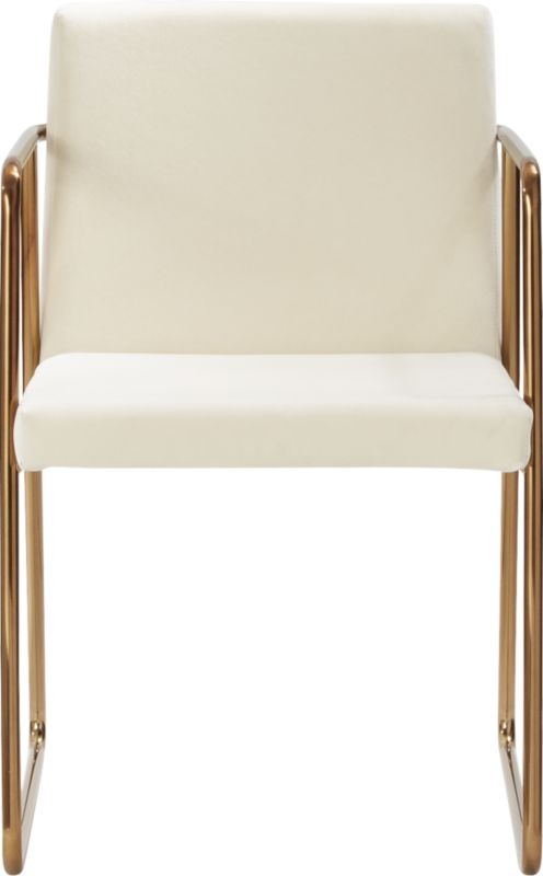 rouka white velvet chair - Image 3