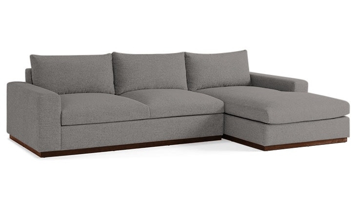 Gray Holt Mid Century Modern Sectional with Storage - Mixology Granite - Mocha - Right - Image 1