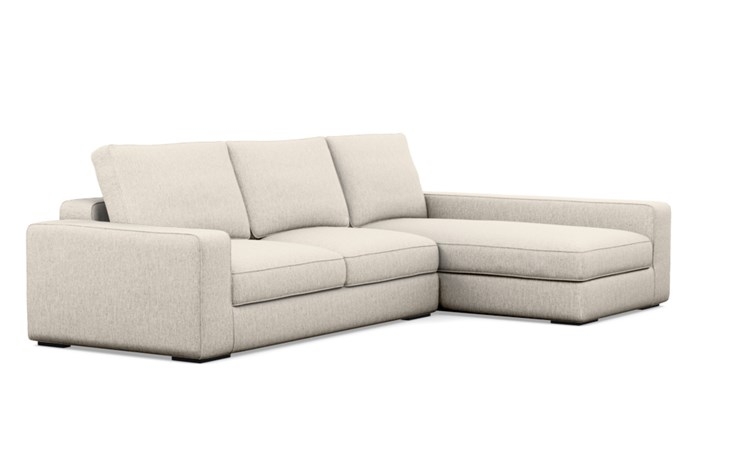 Ainsley Right Sectional with Beige Wheat Fabric and Matte Black legs - Image 1