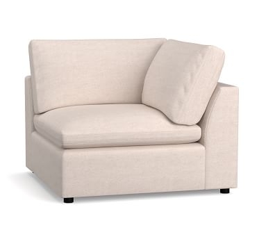 Bolinas Upholstered Right-arm Loveseat, Down Blend Wrapped Cushions, Performance Heathered Tweed Pebble - Image 4