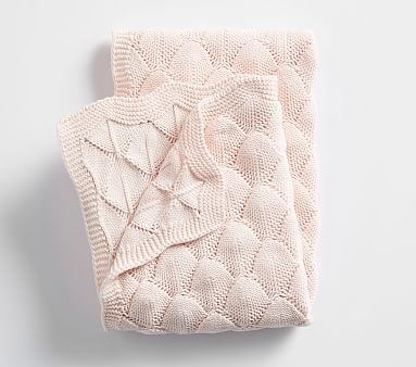 Bubble Knit Baby Blanket , Blush - Image 0