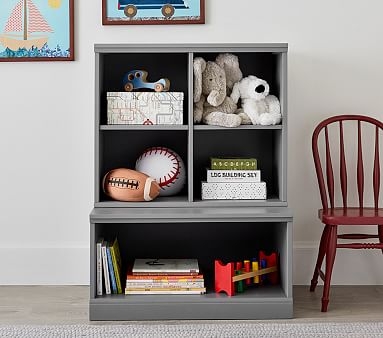 Cameron 1 Bookcase Cubby & 1 Open Base Set, Heritage Fog, In-Home Delivery - Image 0