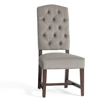 Ashton Tufted Side Chair, Performance Heathered Tweed, Ivory - Image 4