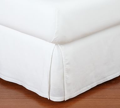 Belgian Flax Linen Bedskirt, Full, White - Image 0
