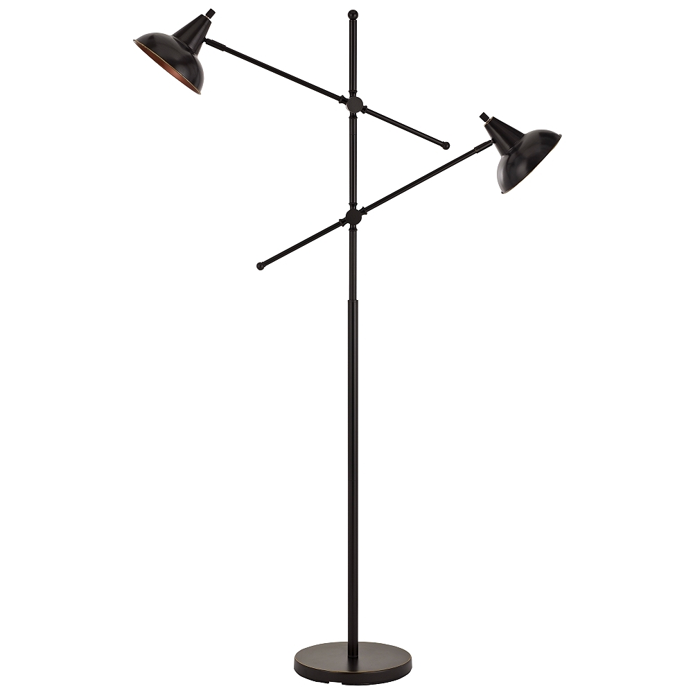 Canterbury Dark Bronze Metal 2-Light Adjustable Floor Lamp - Style # 63J78 - Image 0