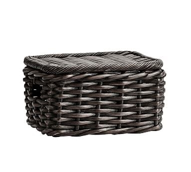 Aubrey Small Lidded Basket, Charcoal - Image 0