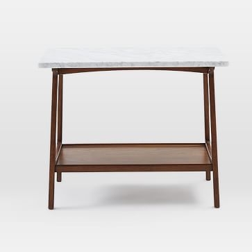 Reeve Side Table Long Narrow, Marble/Walnut - Image 3