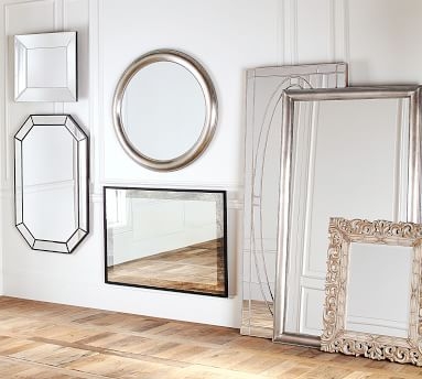 Silver Beaded Floor Mirror, 36 x 66" - Image 3